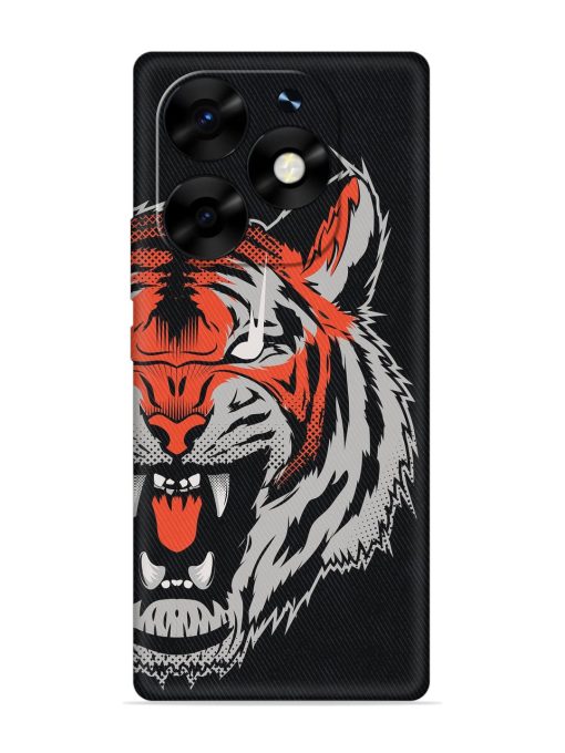 Tiger Aggression Embossed Soft Silicone Case for Itel S23 Plus