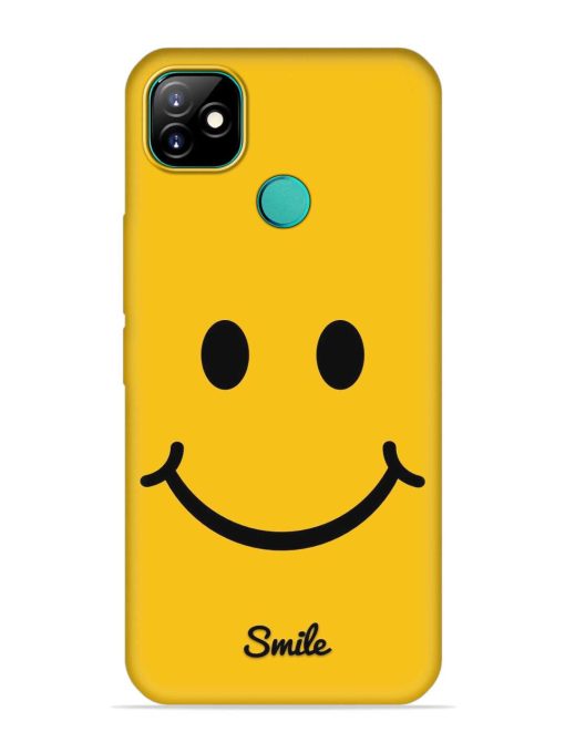 Yellow Smiley Embossed Soft Silicone Case for Itel Vision 1 Zapvi