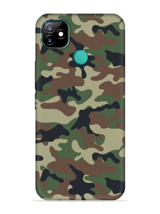 Army Military Camouflage Dark Green Embossed Soft Silicone Case for Itel Vision 1 Zapvi