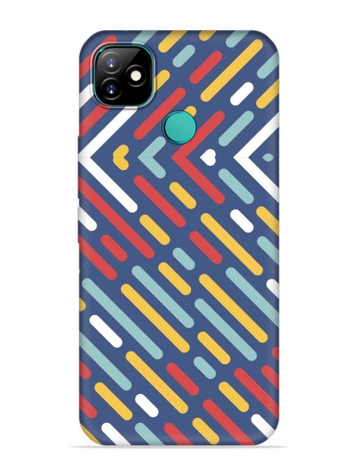 Colored Lines Embossed Soft Silicone Case for Itel Vision 1 Zapvi