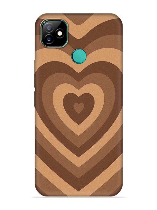 Brown Heart Embossed Soft Silicone Case for Itel Vision 1 Zapvi