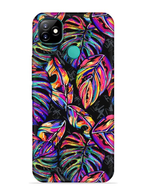 Tropical Seamless Vector Embossed Soft Silicone Case for Itel Vision 1 Zapvi