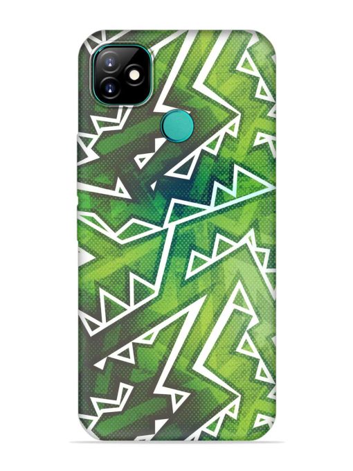 Green Graffiti Seamless Embossed Soft Silicone Case for Itel Vision 1 Zapvi