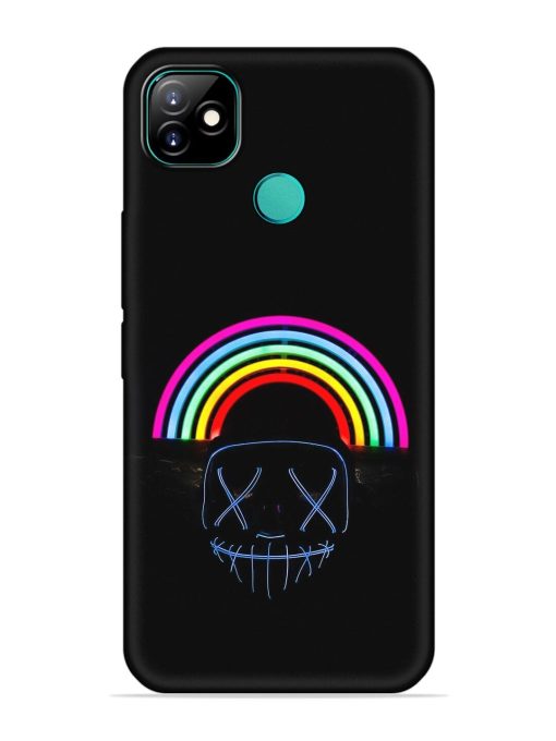 Mask Rainbow Embossed Soft Silicone Case for Itel Vision 1 Zapvi