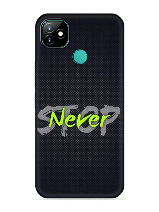 Never Stop Embossed Soft Silicone Case for Itel Vision 1 Zapvi