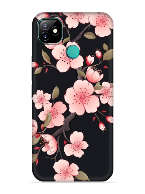 Cherry Blossom Embossed Soft Silicone Case for Itel Vision 1 Zapvi