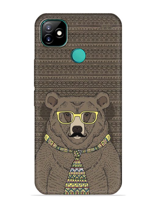 Grizzly Bear Embossed Soft Silicone Case for Itel Vision 1 Zapvi