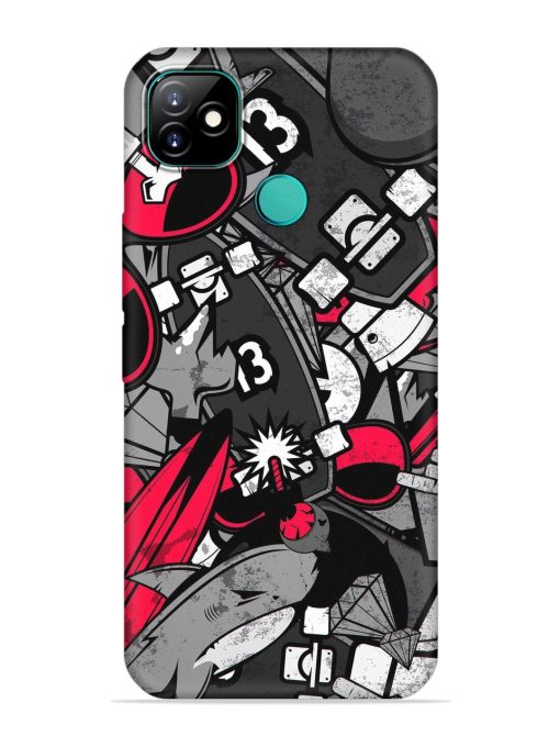 Fictional Doodle Embossed Soft Silicone Case for Itel Vision 1