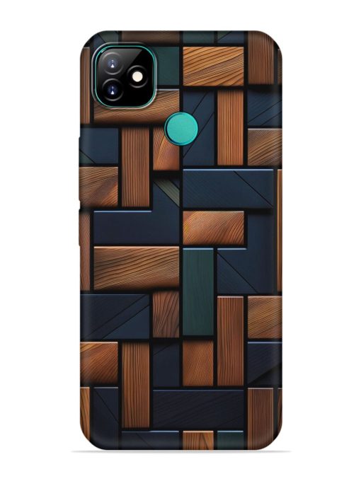 Wooden Background Cubes Embossed Soft Silicone Case for Itel Vision 1 Zapvi