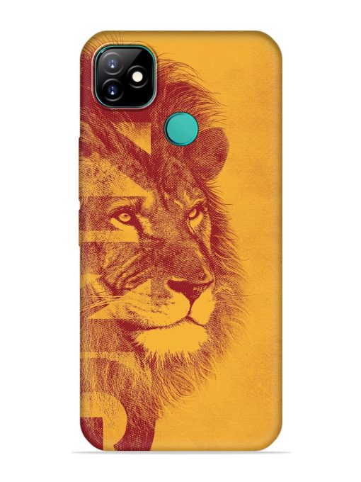 Gold Lion Crown Art Embossed Soft Silicone Case for Itel Vision 1 Zapvi