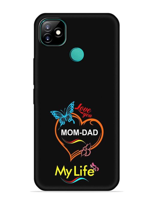 Love You Mom Dad Embossed Soft Silicone Case for Itel Vision 1 Zapvi