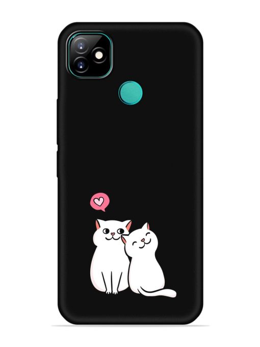 Cute Loving Cats Embossed Soft Silicone Case for Itel Vision 1 Zapvi