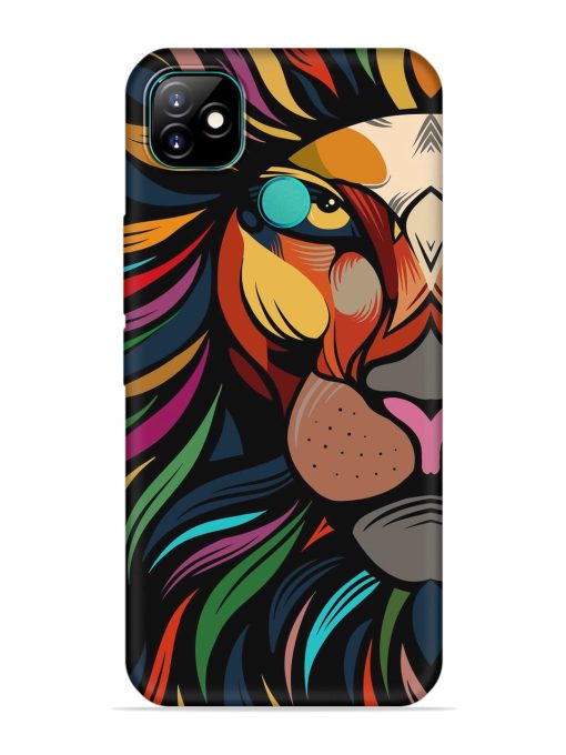 Trippy Lion Art Embossed Soft Silicone Case for Itel Vision 1 Zapvi