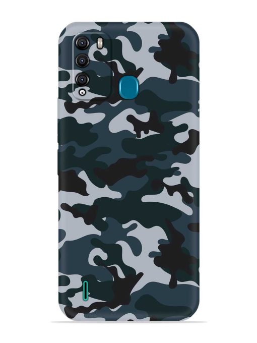 Dark Blue Army Military Art Embossed Soft Silicone Case for Itel Vision 1 Pro Zapvi