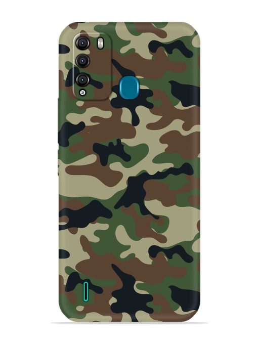 Army Military Camouflage Dark Green Embossed Soft Silicone Case for Itel Vision 1 Pro Zapvi