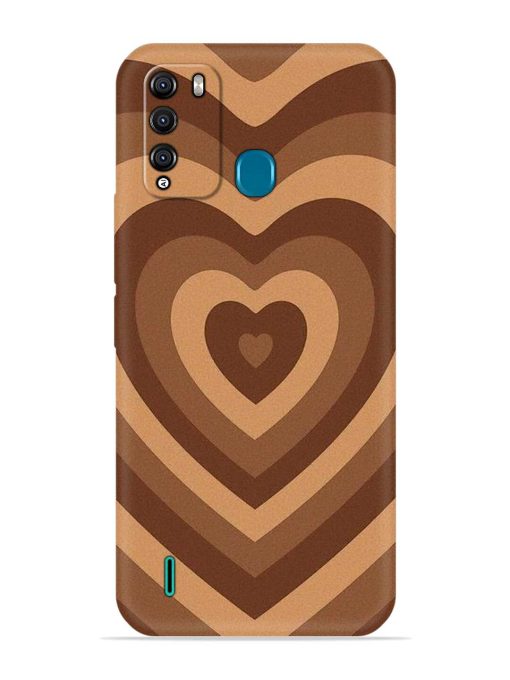 Brown Heart Embossed Soft Silicone Case for Itel Vision 1 Pro Zapvi