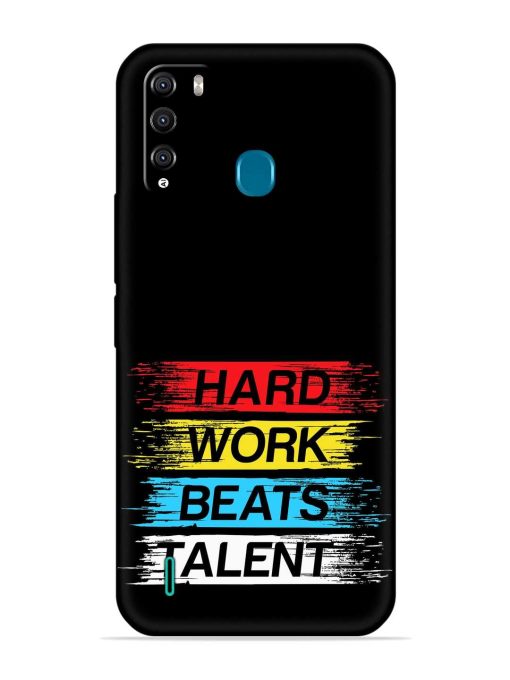 Hard Work Beats Embossed Soft Silicone Case for Itel Vision 1 Pro Zapvi