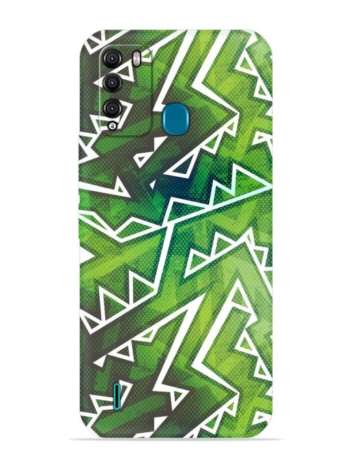 Green Graffiti Seamless Embossed Soft Silicone Case for Itel Vision 1 Pro Zapvi