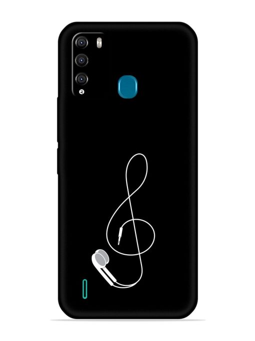 Music Earphone Vector Embossed Soft Silicone Case for Itel Vision 1 Pro Zapvi