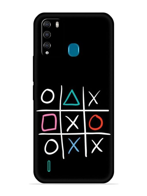 Super Neon Tic-Tac-Toe Embossed Soft Silicone Case for Itel Vision 1 Pro