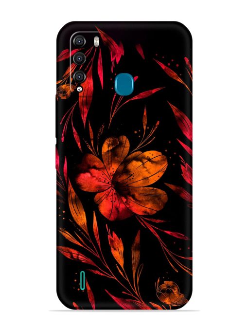 Red Flower Painting Embossed Soft Silicone Case for Itel Vision 1 Pro Zapvi