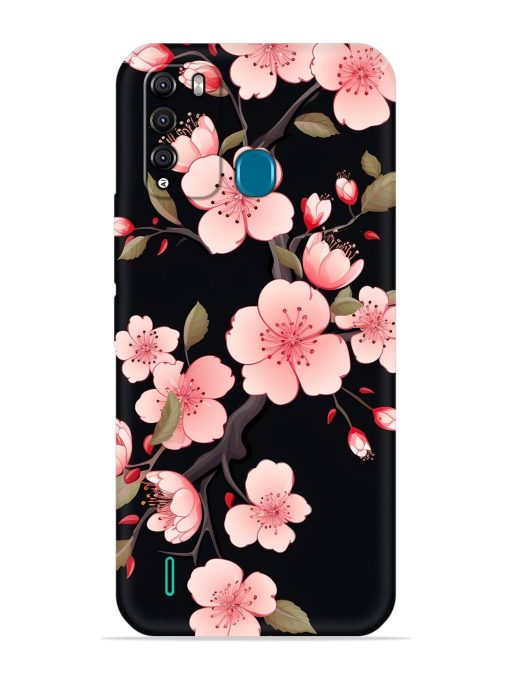 Cherry Blossom Embossed Soft Silicone Case for Itel Vision 1 Pro Zapvi