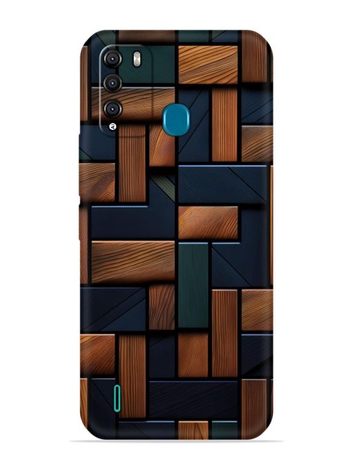 Wooden Background Cubes Embossed Soft Silicone Case for Itel Vision 1 Pro