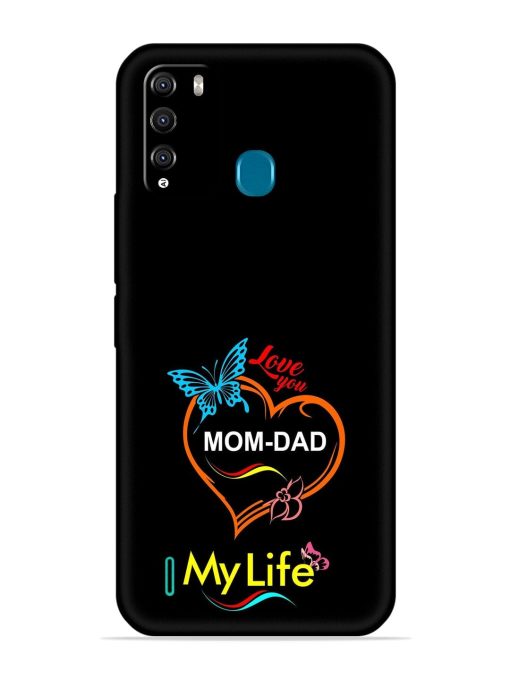 Love You Mom Dad Embossed Soft Silicone Case for Itel Vision 1 Pro Zapvi