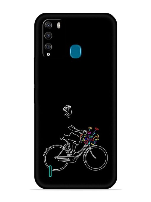 Minimalist Cycle Art Embossed Soft Silicone Case for Itel Vision 1 Pro Zapvi