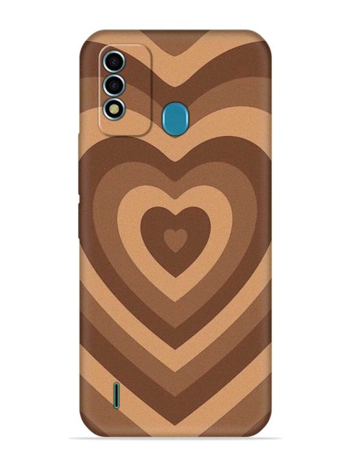 Brown Heart Embossed Soft Silicone Case for Itel Vision 2S Zapvi