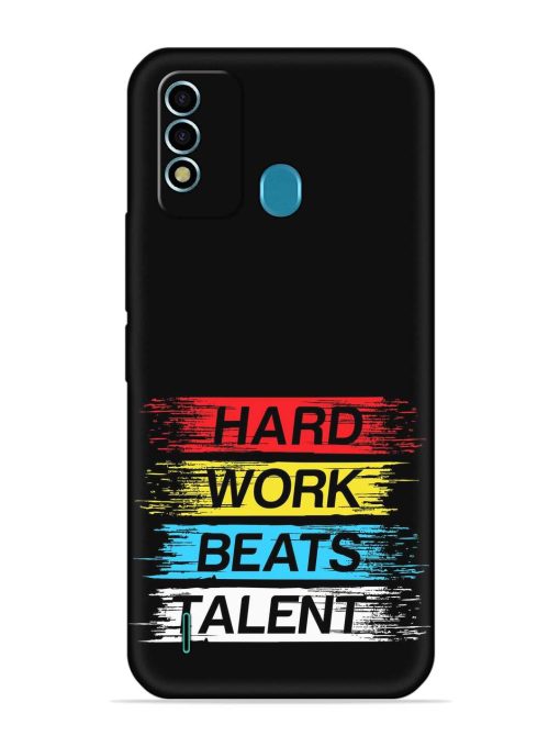 Hard Work Beats Embossed Soft Silicone Case for Itel Vision 2S Zapvi