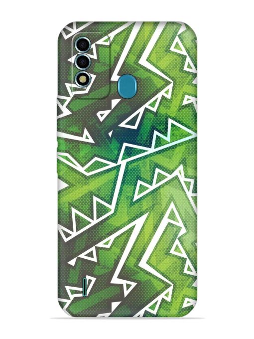 Green Graffiti Seamless Embossed Soft Silicone Case for Itel Vision 2S Zapvi