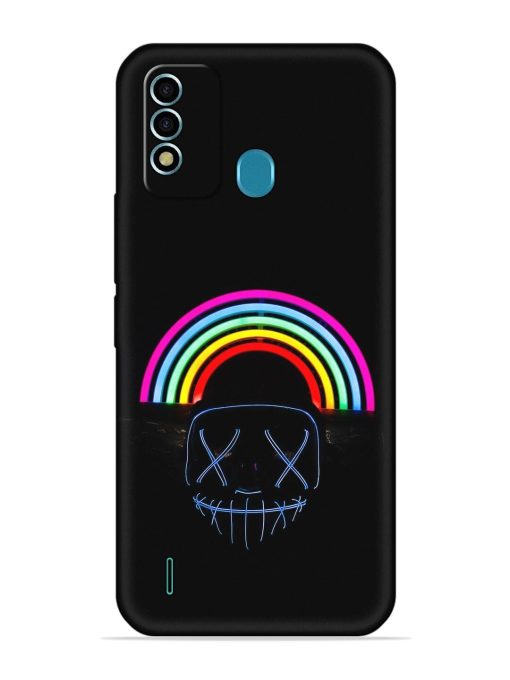 Mask Rainbow Embossed Soft Silicone Case for Itel Vision 2S Zapvi