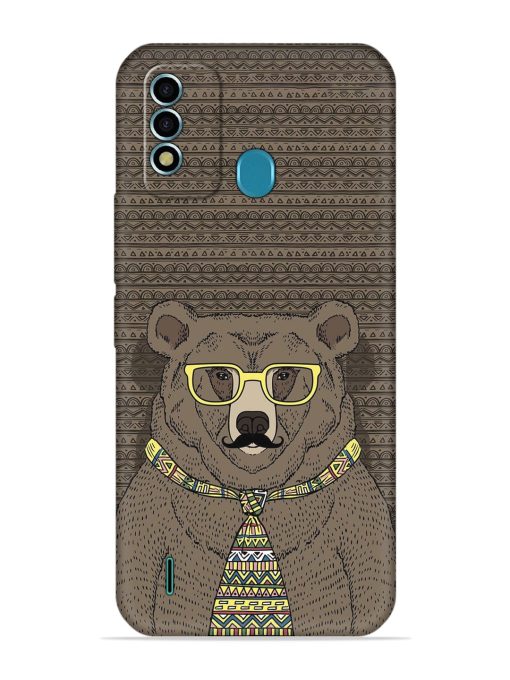 Grizzly Bear Embossed Soft Silicone Case for Itel Vision 2S Zapvi