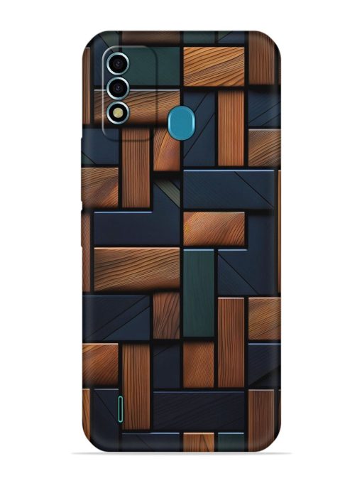 Wooden Background Cubes Embossed Soft Silicone Case for Itel Vision 2S Zapvi