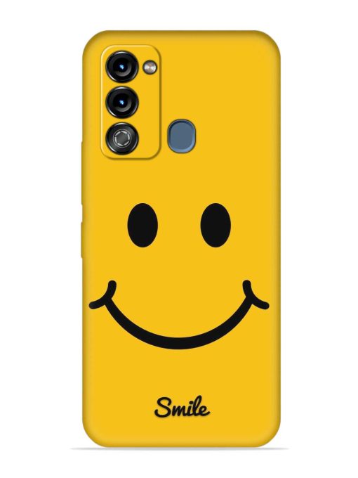 Yellow Smiley Embossed Soft Silicone Case for Itel Vision 3 Zapvi