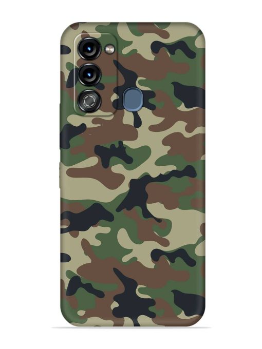 Army Military Camouflage Dark Green Embossed Soft Silicone Case for Itel Vision 3 Zapvi