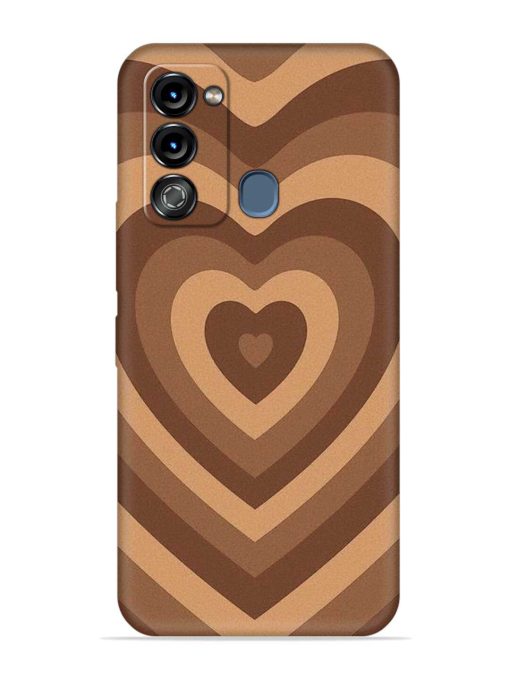 Brown Heart Embossed Soft Silicone Case for Itel Vision 3 Zapvi