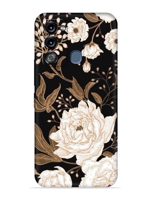 Peonies Roses Floral Embossed Soft Silicone Case for Itel Vision 3 Zapvi