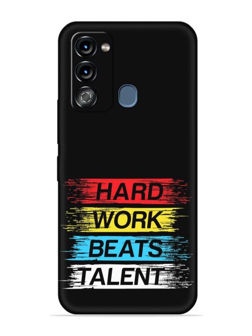 Hard Work Beats Embossed Soft Silicone Case for Itel Vision 3