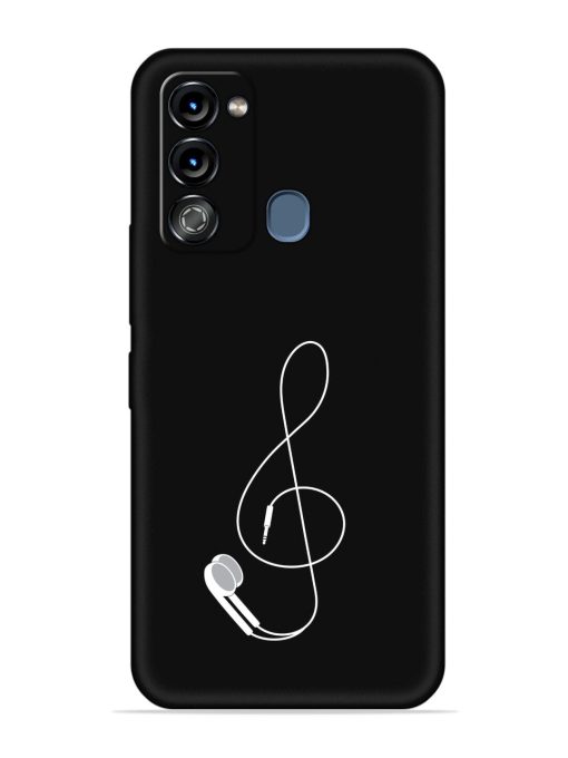 Music Earphone Vector Embossed Soft Silicone Case for Itel Vision 3 Zapvi