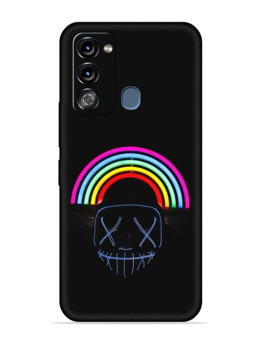 Mask Rainbow Embossed Soft Silicone Case for Itel Vision 3 Zapvi