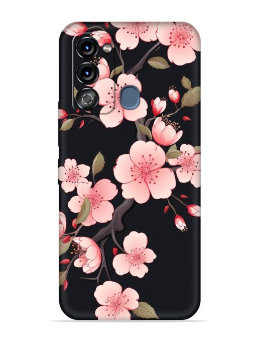 Cherry Blossom Embossed Soft Silicone Case for Itel Vision 3 Zapvi