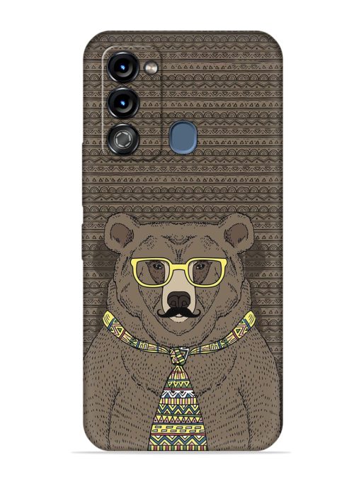 Grizzly Bear Embossed Soft Silicone Case for Itel Vision 3 Zapvi