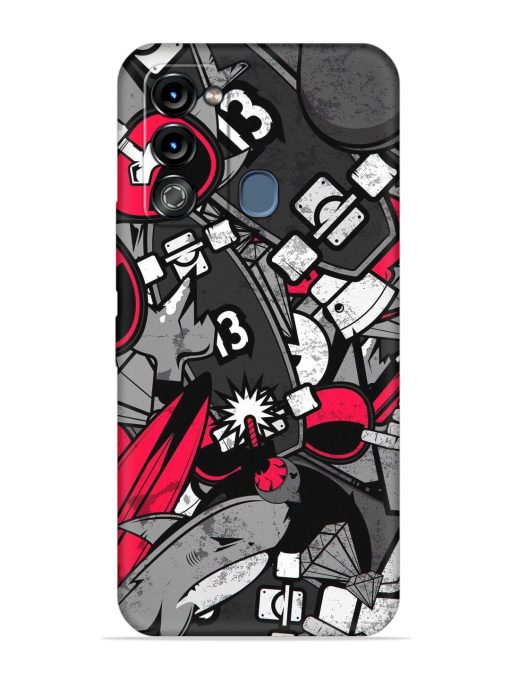 Fictional Doodle Embossed Soft Silicone Case for Itel Vision 3 Zapvi