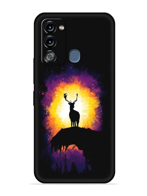 Elk Animal Art Embossed Soft Silicone Case for Itel Vision 3 Zapvi