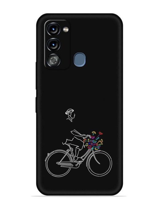 Minimalist Cycle Art Embossed Soft Silicone Case for Itel Vision 3 Zapvi