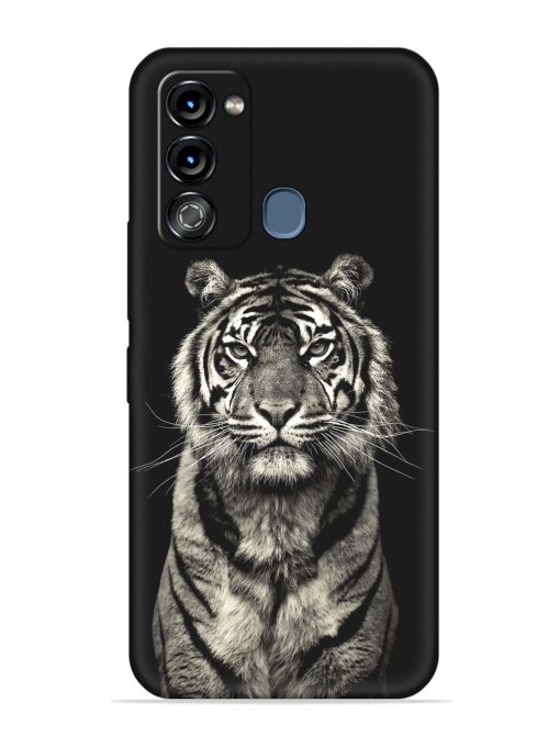 Tiger Art Embossed Soft Silicone Case for Itel Vision 3 Zapvi