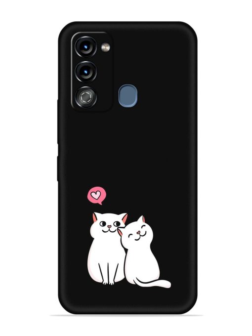 Cute Loving Cats Embossed Soft Silicone Case for Itel Vision 3 Zapvi