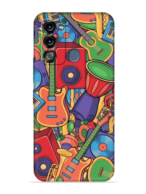 Colorful Music Art Embossed Soft Silicone Case for Itel Vision 3 Zapvi